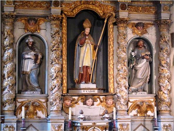 Saint Cadou, avec saint Joachim à gauche et saint Joseph à droite